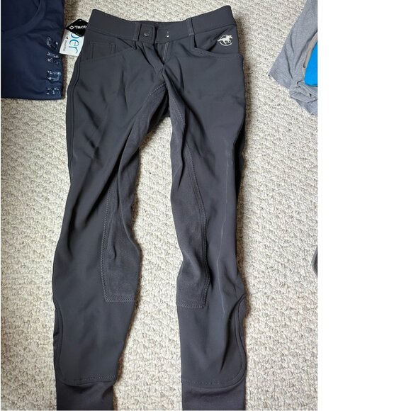 Piper Smartpak Breeches Riding Pants Fullseat NWT Charcoal Size 22R - Picture 1 of 3